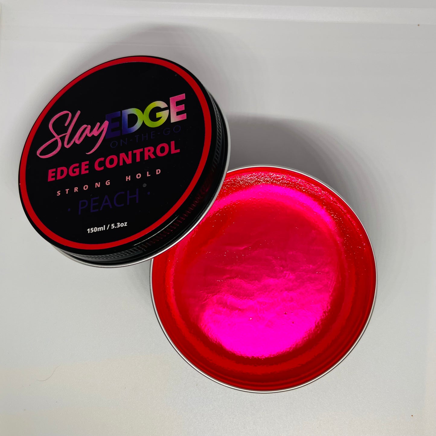 Edge Control Wax for Women 5.3oz – Strong Hold, Non-Greasy Edge Smoother & Styling Tamer, No Flaking or White Residue, Adds Shine & Smooths, Peach Scent