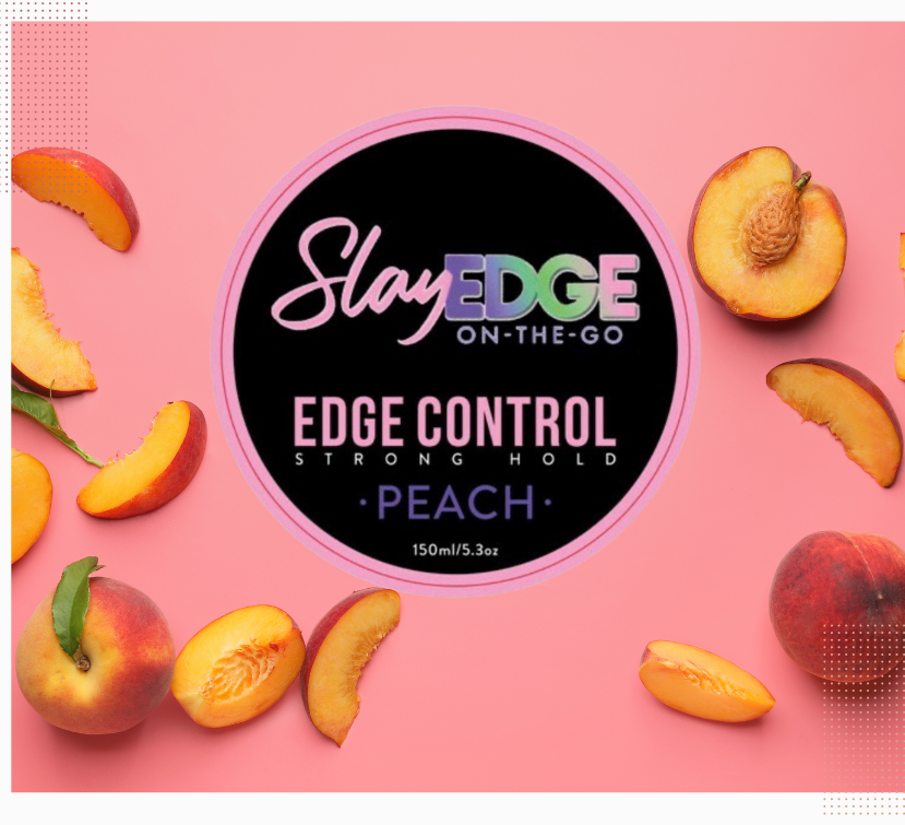 Edge Control Wax for Women 5.3oz – Strong Hold, Non-Greasy Edge Smoother & Styling Tamer, No Flaking or White Residue, Adds Shine & Smooths, Peach Scent