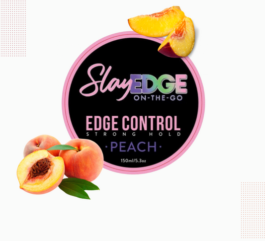 Edge Control Wax for Women 5.3oz – Strong Hold, Non-Greasy Edge Smoother & Styling Tamer, No Flaking or White Residue, Adds Shine & Smooths, Peach Scent